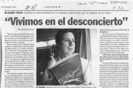 "Vivimos en el desconcierto"  [artículo] María José Barros.