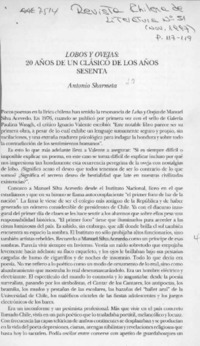 Lobos y ovejas  [artículo] Antonio Skármeta.