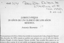 Lobos y ovejas  [artículo] Antonio Skármeta.