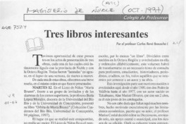 Tres libros interesantes  [artículo] Carlos René Ibacache L.