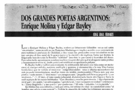 Dos grandes poetas argentinos  [artículo] Jorge Ariel Madrazo.