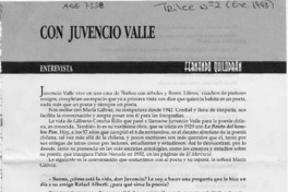 Con Juvencio Valle  [artículo] Fernando Quilodrán.