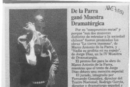 De la Parra ganó muestra dramatúrgica  [artículo].
