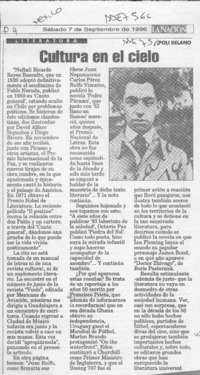 Cultura en el cielo  [artículo] Poli DélanO.