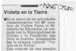 Violeta en la tierra  [artículo] Alvaro Garrido Isla.