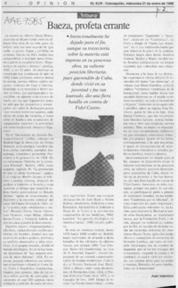 Baeza, profeta errante  [artículo] Juan Valentino.