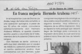 En franca mejoría Hermelo Arabena  [artículo].