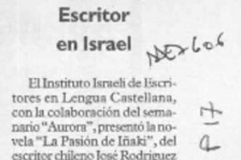 Escritor en Israel  [artículo] Mauricio Babilonia.