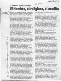 El Hombre, el religioso, el erudito  [artículo] Mario Noceti Zerega.
