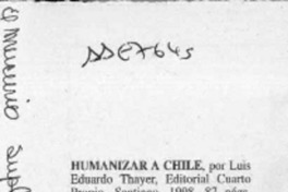 Humanizar a Chile  [artículo].