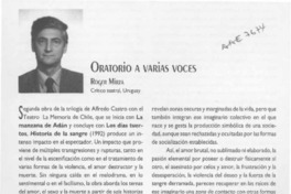 Oratorio a varias voces  [artículo] Roger Mirza.