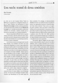 Una noche teatral de densa atmósfera  [artículo] Knut Lennartz.