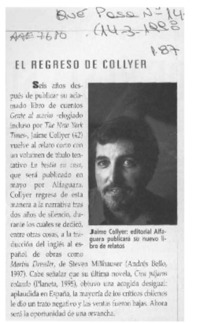 El Regreso de Collyer  [artículo].