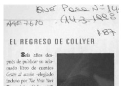 El Regreso de Collyer  [artículo].