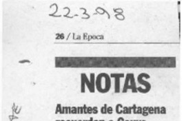 Amantes de Cartagena recuerdan a Couve  [artículo].