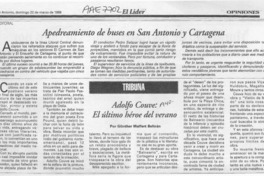 Adolfo Couve, el último héroe del verano  [artículo] Günter Malfert Beltrán.