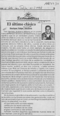 El último clásico  [artículo] Enrique Volpe.