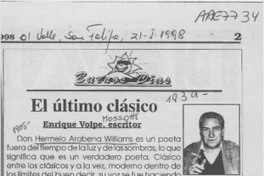 El último clásico  [artículo] Enrique Volpe.