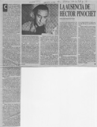 La ausencia de Héctor Pinochet  [artículo] José-Christian Páez.