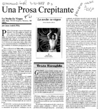 Una prosa crepitante  [artículo] Juan Andrés Piña.