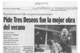 Pide tres deseos fue la mejor obra del verano  [artículo].