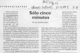 Sólo cinco minutos  [artículo] Luis Sánchez Latorre.