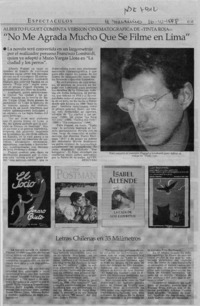 "No me agrada mucho que filme en Lima"  [artículo].