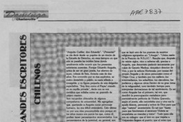 Grandes escritores chilenos  [artículo].