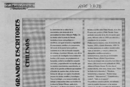 Grandes escritores chilenos  [artículo].