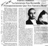 "La literatura nos recuerda permanentemente que nos vamos a morir"  [artículo] C. A. D.