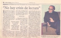 "No hay crisis de lectura"