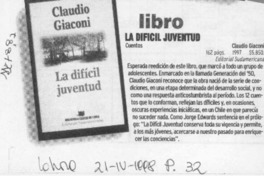 La Difícil juventud  [artículo].