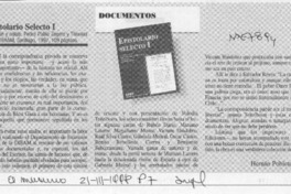 Epistolario selecto 1  [artículo] Hernán Poblete Varas.