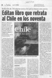 Editan libro que retrata al Chile en los noventa  [artículo] M. J.