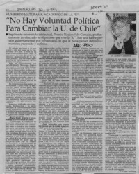 "No hay voluntad política para cambiar la U. de Chile" (entrevista)