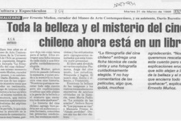Toda la belleza y el misterio del cine chileno ahora está en un libro  [artículo] R. C. Q.