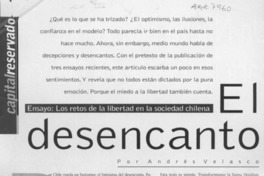 El desencanto  [artículo] Andrés Velasco.
