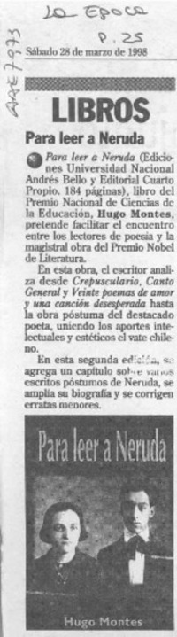 Para leer a Neruda  [artículo].