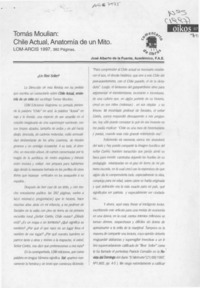 Chile actual, anatomía de un mito  [artículo] José Alberto de la Fuente.