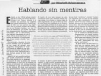 Hablando sin mentiras  [artículo] Elizabeth Subercaseaux.