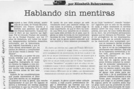 Hablando sin mentiras  [artículo] Elizabeth Subercaseaux.