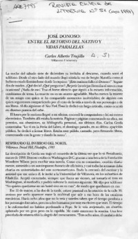 José Donoso, entre el retorno del nativo y vidas paralelas  [artículo] Carlos Alberto Trujillo.