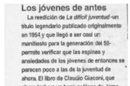 Los Jóvenes de antes  [artículo].