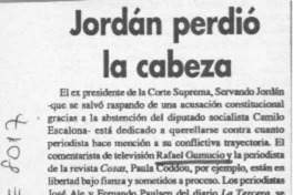 Jordán perdió la cabeza  [artículo] Actuario.