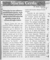 Martín Cerda h[artículo] Ramón Riquelme.