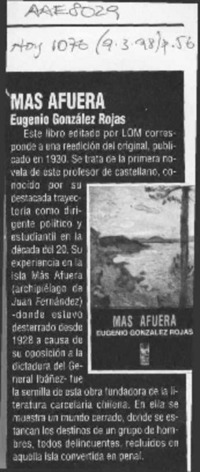 Más afuera  [artículo].