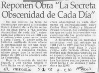 Reponen obra "la secreta obscenidad de cada día"  [artículo].