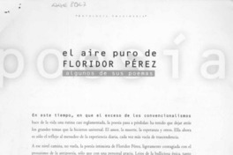El aire puro de Floridor Pérez