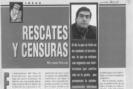 Rescates y censuras  [artículo] Ricardo Solari.