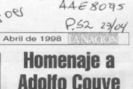 Homenaje a Adolfo Couve  [artículo].